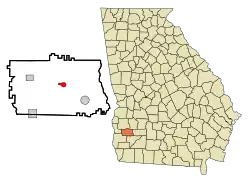 Location in Calhoun County and the state of Georgia