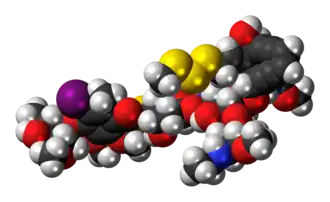 Ball-and-stick model of the Calicheamicin γ1 molecule
