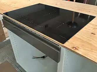 Top view of an induction stove