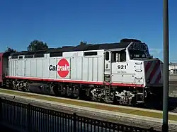 A Caltrain diesel Locomotive 921