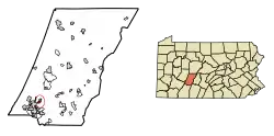 Location of Franklin, Pennsylvania
