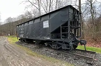 Preserved Cambria and Indiana Railroad coal hopper in Rexis