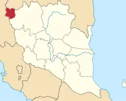 Location of Cameron Highlands District in Pahang