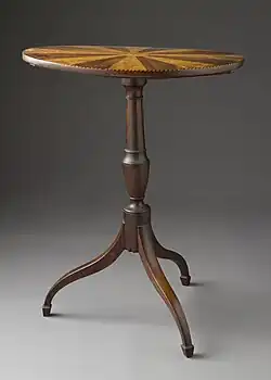 Candlestand; 1790–1800; mahogany, birch, and various inlays; 107 x 49.21 x 48.9&nbsp;cm; Los Angeles County Museum of Art