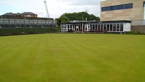 The Bowls Section (Cardiff Athletic Bowls Club) play at the Cardiff Arms Park bowling green