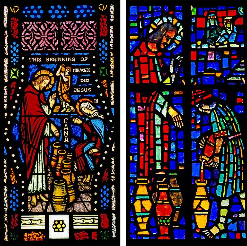 Miracle at Cana - Stained Glass vs. Faceted Glass