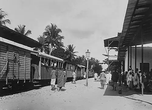 Outdoor picture of the railway station in Tanga