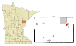 Location of the city of Carlton within Carlton County, Minnesota