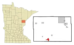 Location of the city of Moose Lake within Carlton County, Minnesota