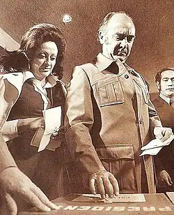 Carmen Romano voting in 1976