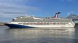Carnival Liberty departing New Orleans in Louisiana, USA on January 26, 2025