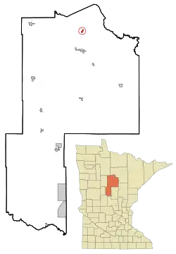 Location of Bena within Cass County, Minnesota