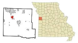 Location of Peculiar, Missouri