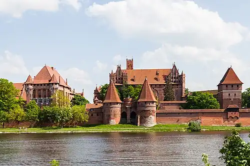 The political center of Prussia until 1457 was the Ordensburg Marienburg in what is now Malbork, Poland.