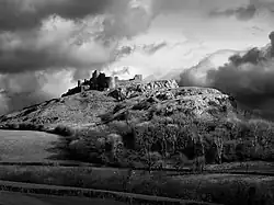 The ruins of Carreg Cennen Castle of Lord Rhys, it later belonged to the Crown under the Duchy of Lancaster