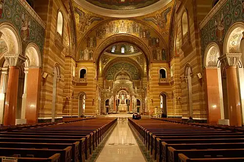 View down the main aisle