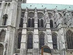 South side of the nave: No fine tracery, except of the Flamboyant window on the very right