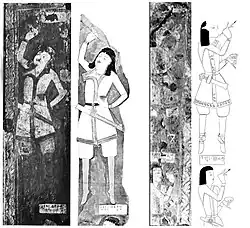 Painters wearing the so-called "East Sassanid costume", Cave of the Painters, Kizil 207