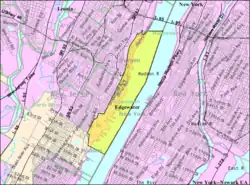 Census Bureau map of Edgewater, New Jersey