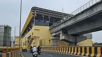 Station building seen from Ragigudda - Silk Board Flyover in November 2024