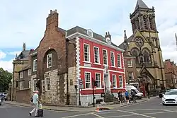 The Red House, seen from the junction of St Leonard's Place and Duncombe Place, with York Oratory to the right