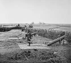 "Quaker guns" (logs used as ruses to imitate cannons) in former Confederate fortifications at Manassas Junction Centreville, VA