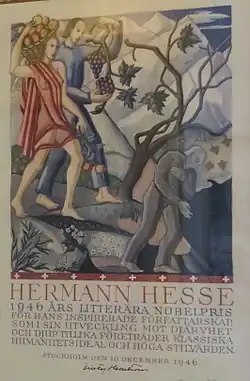 Image 79The Nobel diploma awarded to Hermann Hesse in 1946. (from Nobel Prize in Literature)