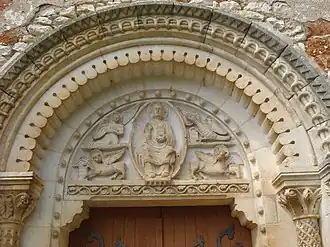 The tympan of the church