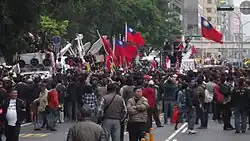 CUPP and other Chinese nationalist and pro-Communist supporters clashing with protestors during the Sunflower Student Movement in Taipei.