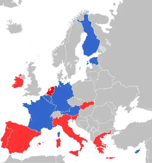 Unscheduled change of governments in EU countries due to the debt crisis