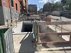 Construction of the new entrance (2021) along rue des Glaïeuls