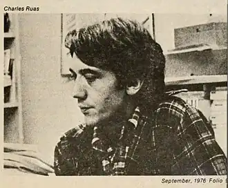WBAI Folio, "Charles Ruas" (1976). Photograph by Joan Schwartz (1975).