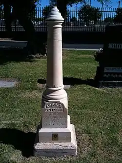 Grave site of Charles Shreeve Peterson