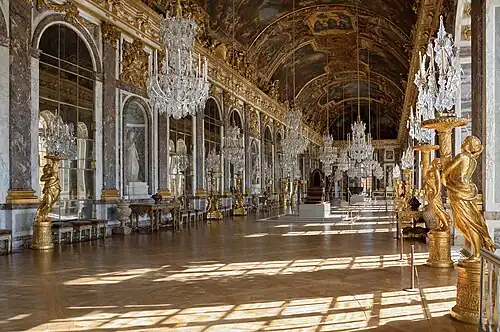 Baroque&nbsp;– Hall of Mirrors of the Palace of Versailles, by Jules Hardouin-Mansart, 1678–1684[34]