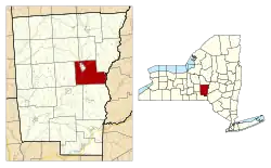 Location in Chenango County and the state of New York
