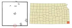 Location within Cherokee County and Kansas