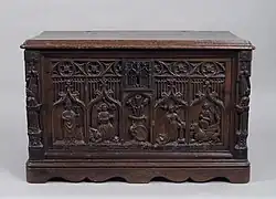 Gothic chest; late 15th century; walnut and iron; overall: 47 x 38.7 x 75.9&nbsp;cm; Metropolitan Museum of Art