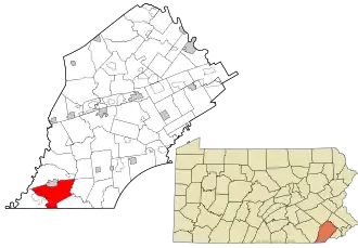Location of East Nottingham in Chester County and Pennsylvania