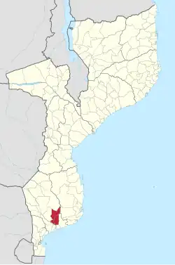 Chibuto District on the map of Mozambique