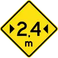 PF-6 Width restriction ahead (2.4 metres (7.9&nbsp;ft))