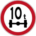Maximum weight per axle