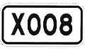 County Highway sign, in this case X008