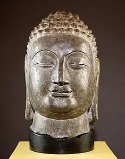 Chinese, Northern Wei Dynasty, Head of a Buddha, 550–770