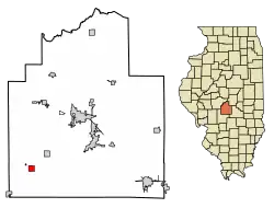 Location of Morrisonville in Christian County, Illinois.