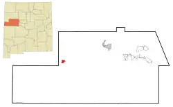 Location of Pinehill in Cibola County