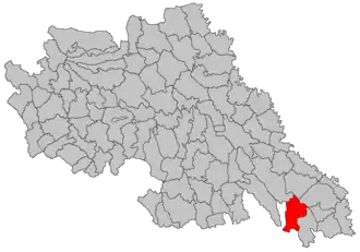 Location in Iași County