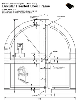 A sample 2D drawing produced in AutoSketch and used by UK Advanced Joinery Students.