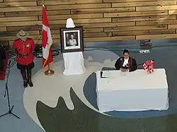 Image 5Photo portrait of Queen Elizabeth II at the front of a citizenship ceremony (from Canadian royal symbols)