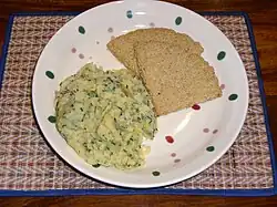 Oatcakes (top) with clapshot