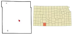 Location within Clark County and Kansas